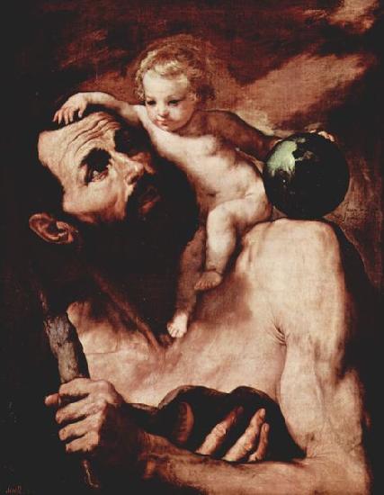 Jose de Ribera Christophorus mit dem Jesuskind oil painting picture